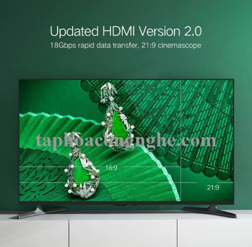 Ugreen 30195 10M màu Đen Cáp tín hiệu HDMI chuẩn 1.4 hỗ trợ phân giải 4K * 2K HD116 30030195